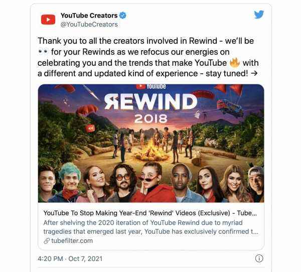 YouTube откажется от выпуска ролика с итогами года